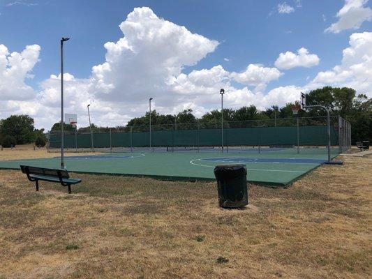 Basketball and tennis courts