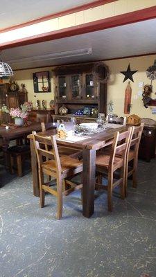 Reclaimed barnwood table and chairs