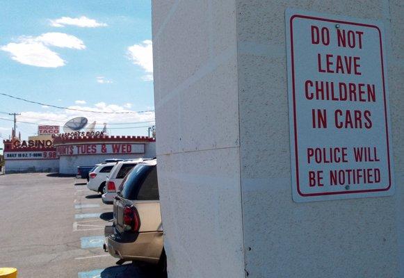 If you leave kids in the car while gambling, go get spayed or neutered. Your reproductive services are no longer needed & likely never were.