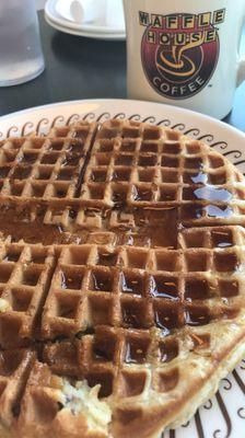 Pecan Waffle and coffee