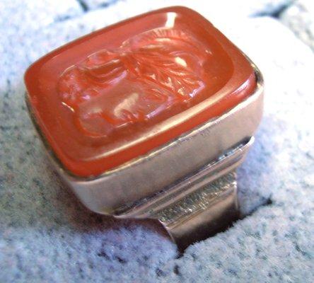 carved carnelian cameo ring.