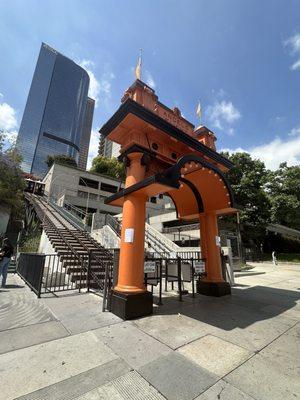 Angels flight entrance from the street