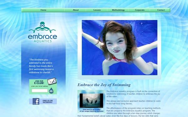 EmbraceAquatics added B2B to their B2C swimming business. We branded, designed and created content.