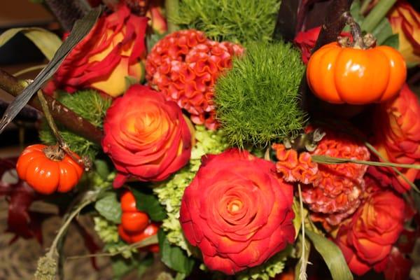 my autumn escort card table wedding arrangement