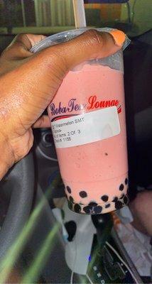 Watermelon smoothie with boba