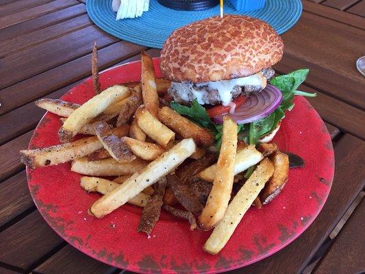 Hale Burger with fresh cut fries.