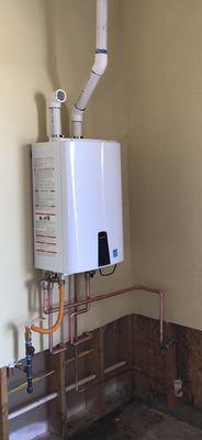 Natural gas tankless water heater install