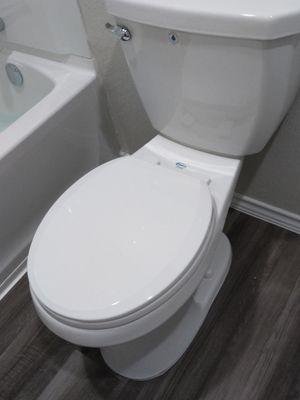 Remove existing toilet and install new toilet that save you money with every flush