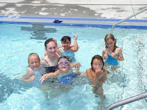 Girls having pool time