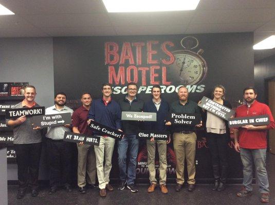 Escape the room team builder.  Successful completion in 47 minutes!