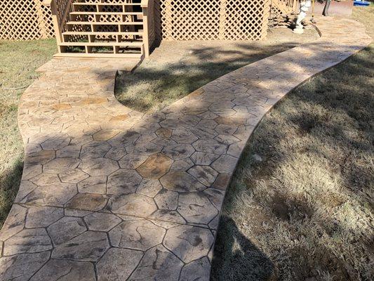 Random Stone Concrete Stamped walkway