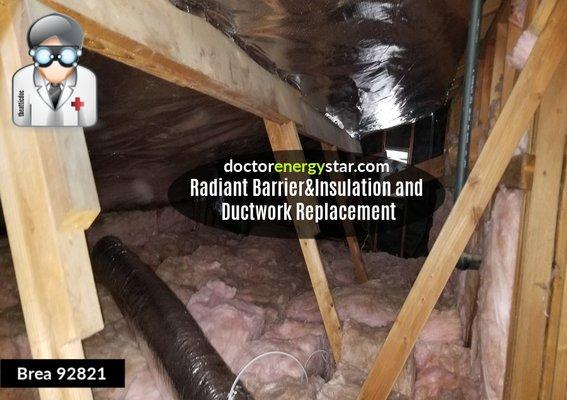 Attic Cleaning+Ductwork Replacement+Attic Radiant Barrier Installation-Insulation Contractor-Orange County-Doctor Energy Star-Attic Doctors