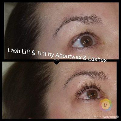 Before and after lash lift