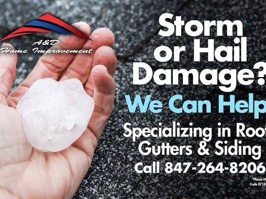 Major Storms have hit our AREA. Call today for FREE ESTIMATE. We work with all major Insurance Companies.