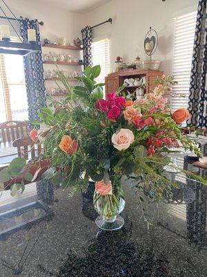 Floral arrangement delivered