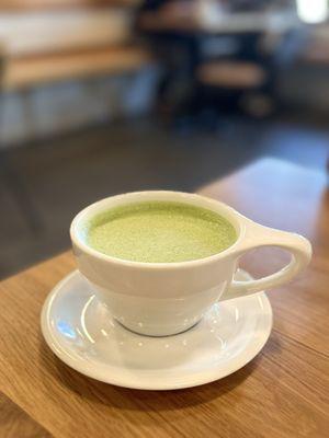 Matcha latte with almond milk