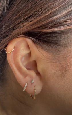 Stacked ear piercing