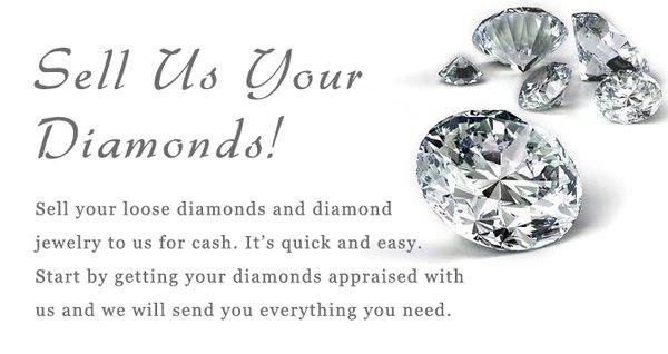 We buy large GIA and EGL certified diamonds and non-certified diamonds.