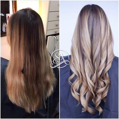 Balayage hair highlights