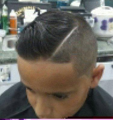 Comb over Skin fade with hard part