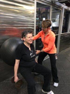 Working Balance and core strength together with my favorite Personal Trainer!