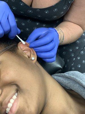 Helix piercing