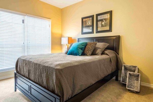 Bedroom at Summer Brook apartments in Longview, Texas.