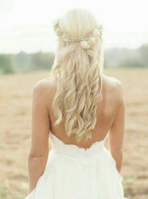 One of our beautiful Brides!  I love romantic wedding hair!