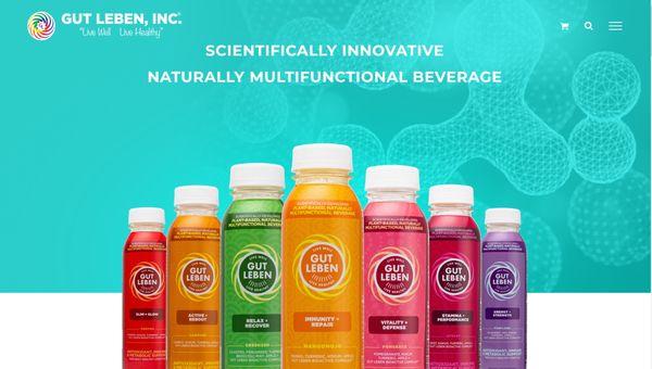 gutlebenhealth.com - An e-commerce website for a new wellness drink. We love the colors and design of this one!