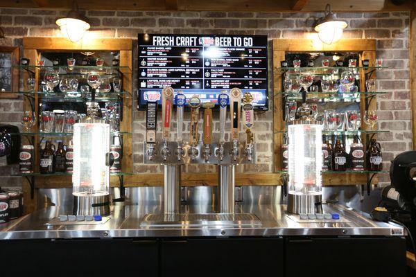 Eight craft beers on tap at the Growler Station