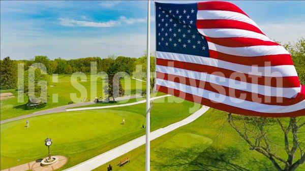 Putting Green  and Driving Range.  Drone shot.