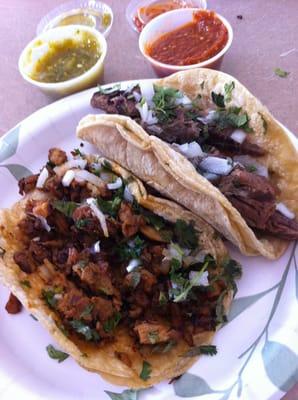 Tacos! Lengua taco and al pastor taco. Taco taco. Dos tacos. Tacorama.