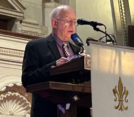 Dr. Phil Conti reading the Scripture during Worship Service in FBC Malden, MA.