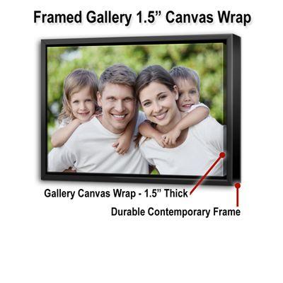 Framed Gallery 1.5" Canvas Wrap. Custom Prints.