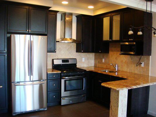 Modern kitchen from a new condo in Astoria.