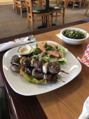 Lamb kebab with Tabbouleh side order