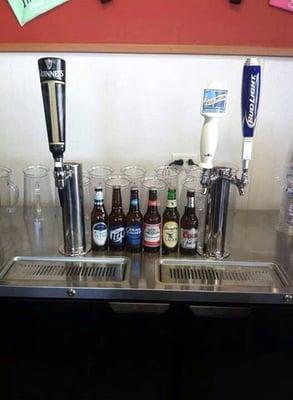 Now serving beer on tap and in bottles! Wine too!