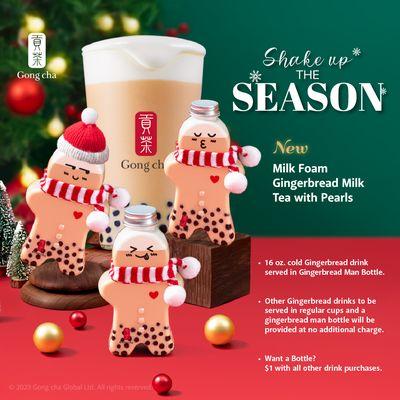 Let the festive season begin with our Milk Foam Gingerbread Milk Tea.