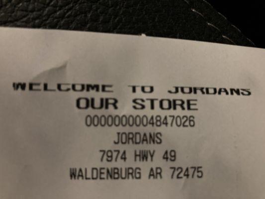 top portion of cash register receipt