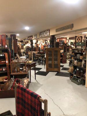 Lower showroom of Dater House and Friends Antiques.