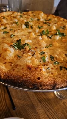 Shrimp Scampi pizza