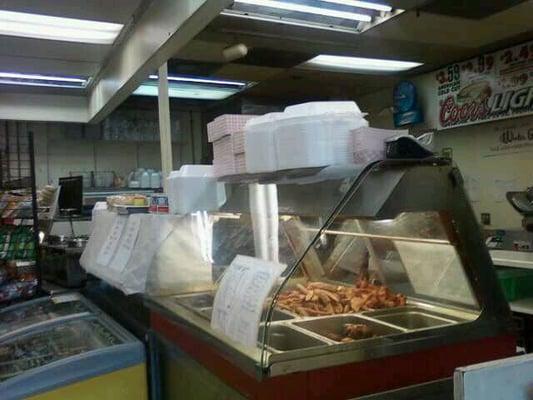 Fried Chicken and Potato Wedges Hot Case