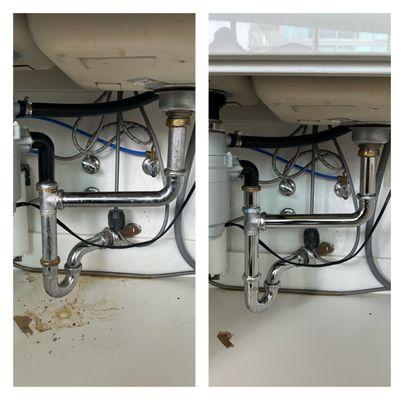 Leaky sink drain correction.