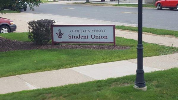 Viterbo University Student Union Sign