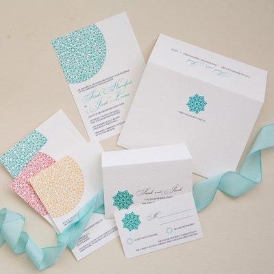 letterpress wedding invitations - by Azure Invitations