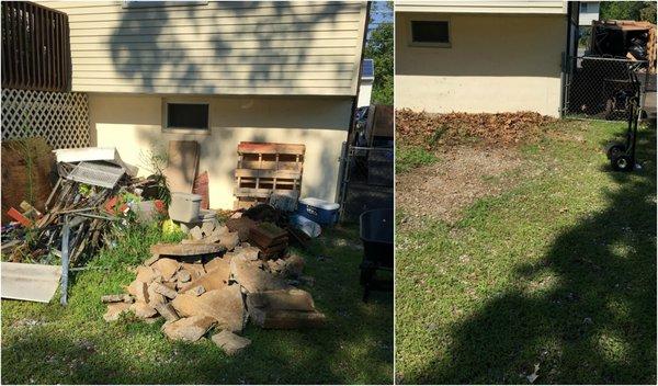 Old shed removal and concrete slab demolition