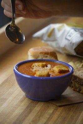 jersey tomato soup and a grilled cheese