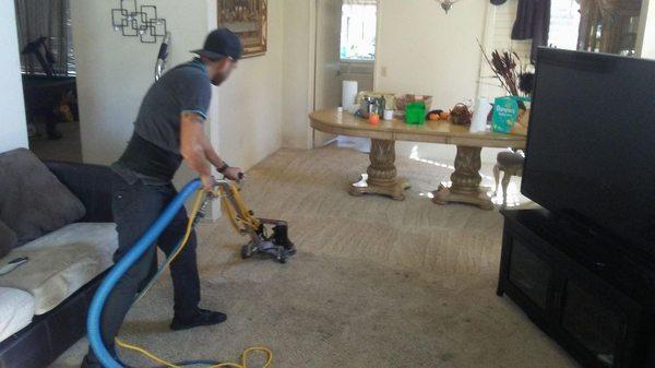 Steam carpet cleaning