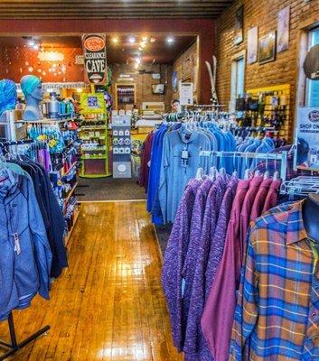 Men's, women's and kid's outdoor apparel.