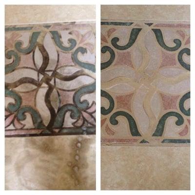 Tile; before & after